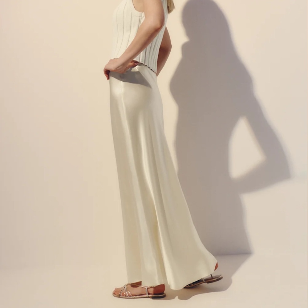 New Reformation Layla Cream Maxi Skirt sugar - Picture 3 of 5